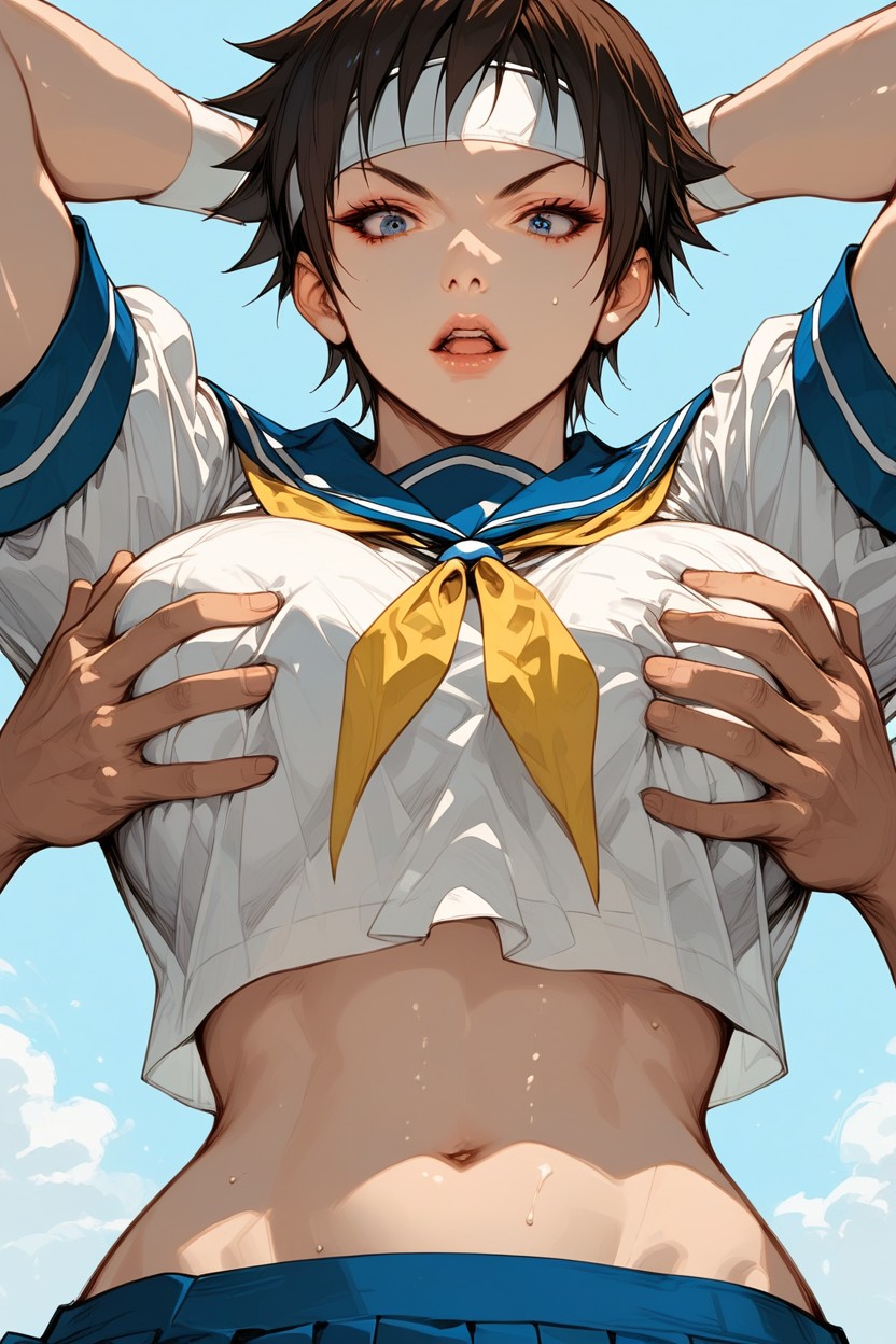 Perfect Anatomy, Hand Grope Breasts, 25+ Hentai AI Porn