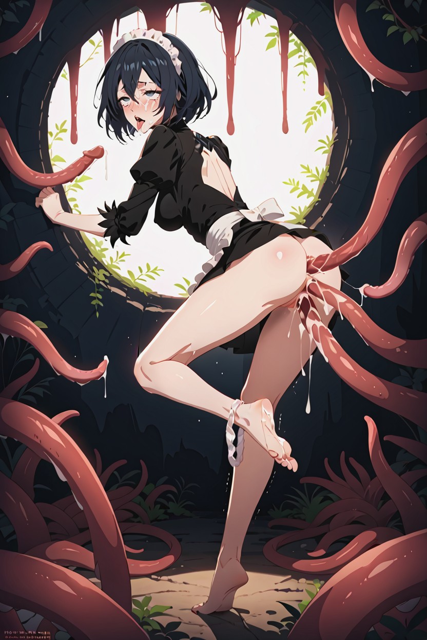 Hair, Trembling, Rear View Hentai AI Porn