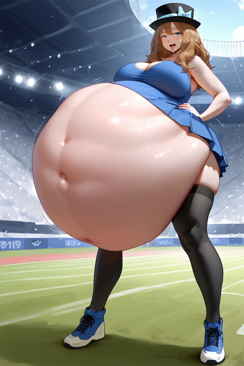 Oversized Round Fat Vore Belly, Soft Breasts, Serena From Pokemon AI Porn