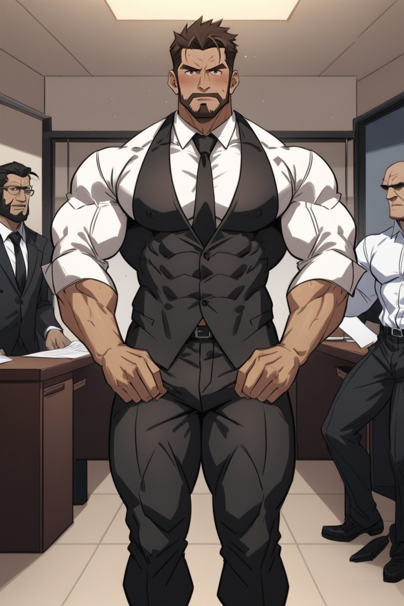 Bureau, Perfect Muscles, 18+ Porno IA Gay