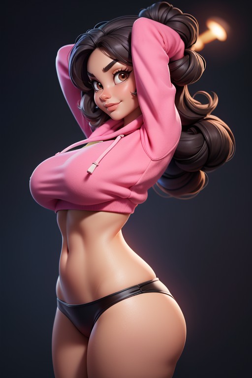 Very Thick And Strong Looking Thighs, Hoodie, Perfect Body Hentai AI Porn