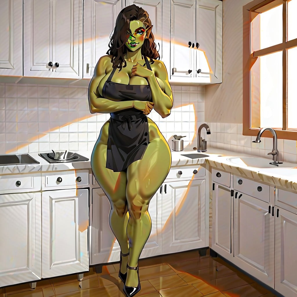 18+, Full Body Pose Naked, Thick Thighs Hentai AI Porn
