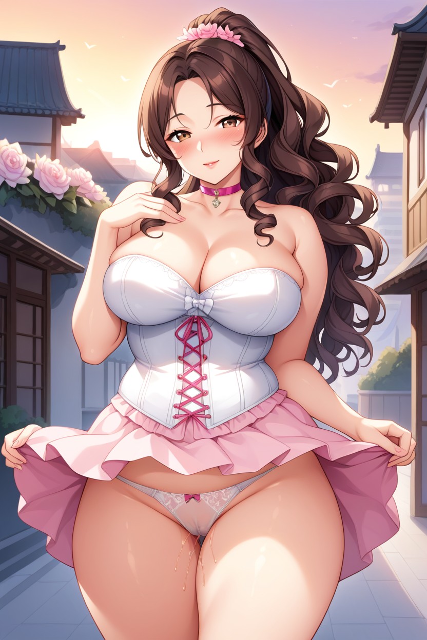 Corset, Curly Hair, Standing Hentai AI Porn