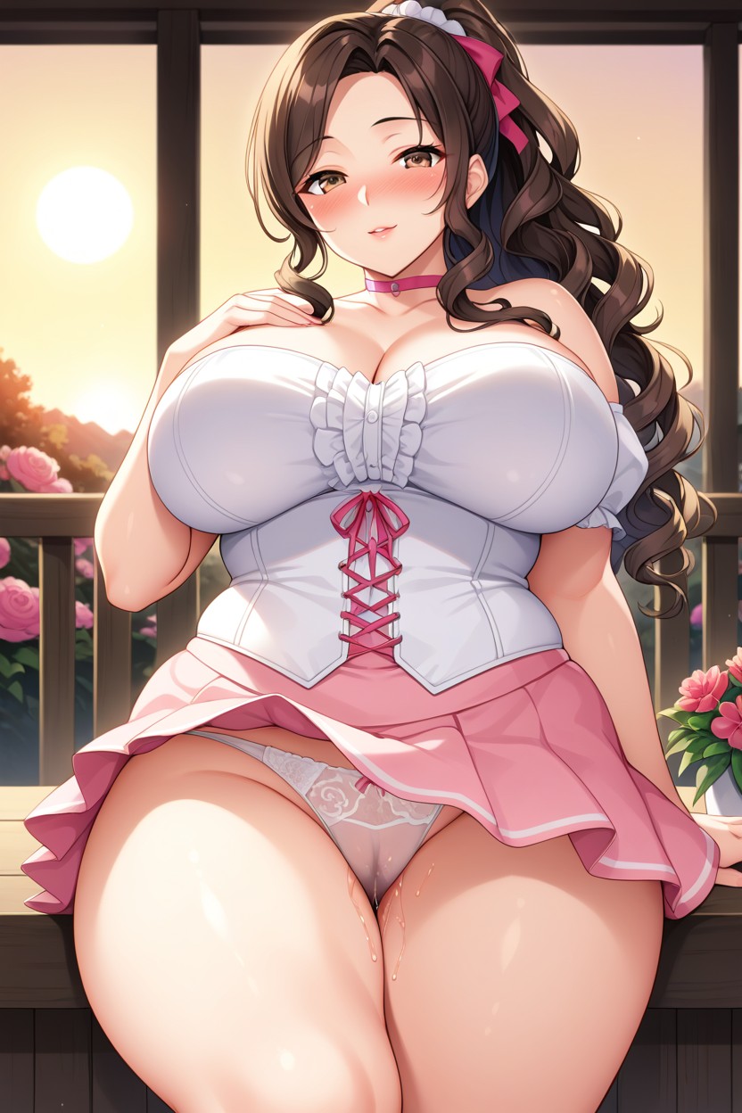 Side View, High Ponytail, Sunset Hentai AI Porn