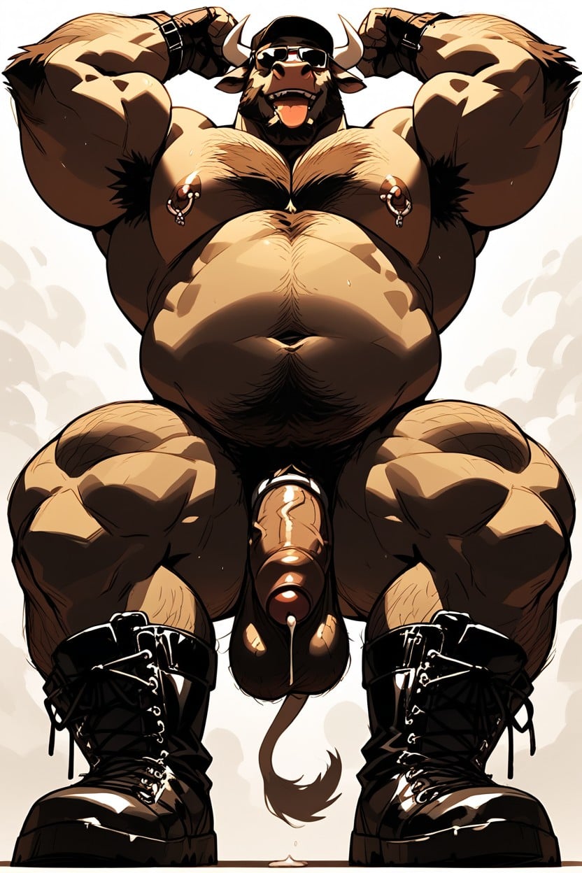Bara, Gay Bull, Massive Balls Furry AI Porn