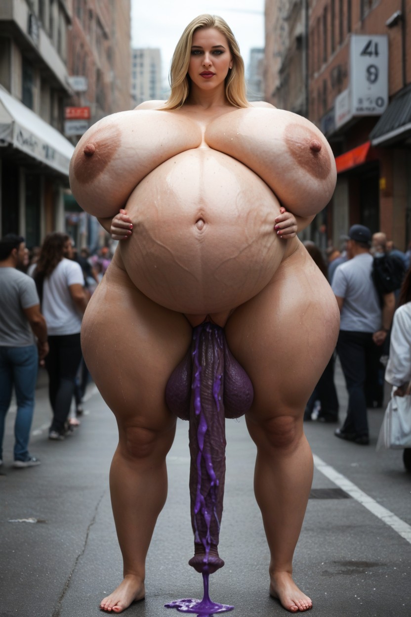Hyper Pregnant, Public, Ultra Details AI Porn
