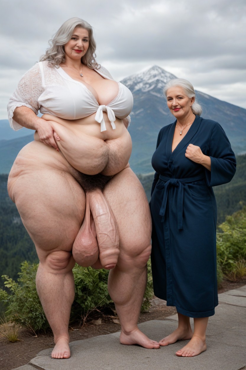 Really Long Legs, Big Belly, Bushy Thighs Like A Sasquatch AI Porn