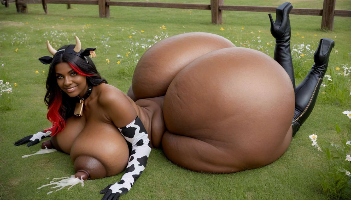 Wasp Waist, Fat Pussy, Wooden Fence AI Porn