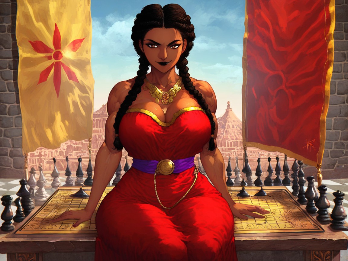 Strong Arms, Ancient Roman Setting, Almond Eyes Latina AI Porn