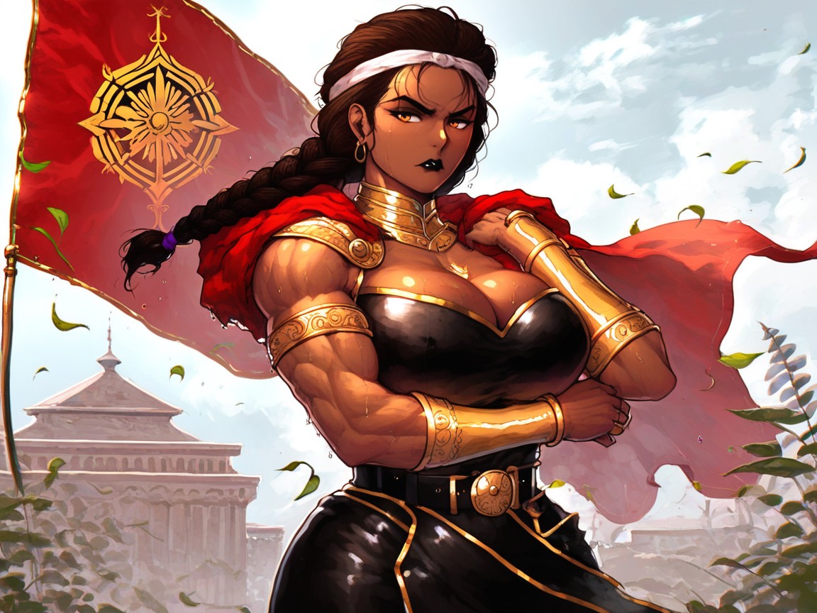 Vibrant Saturated Colors, Wearing White Roman Soldier Clothes, Tight Strong Hips Porno latina IA