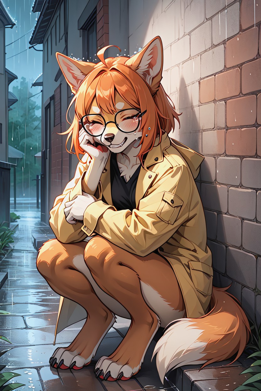 Small Ass, Short Length, The Background Is A Brick Wall Furry AI Porn