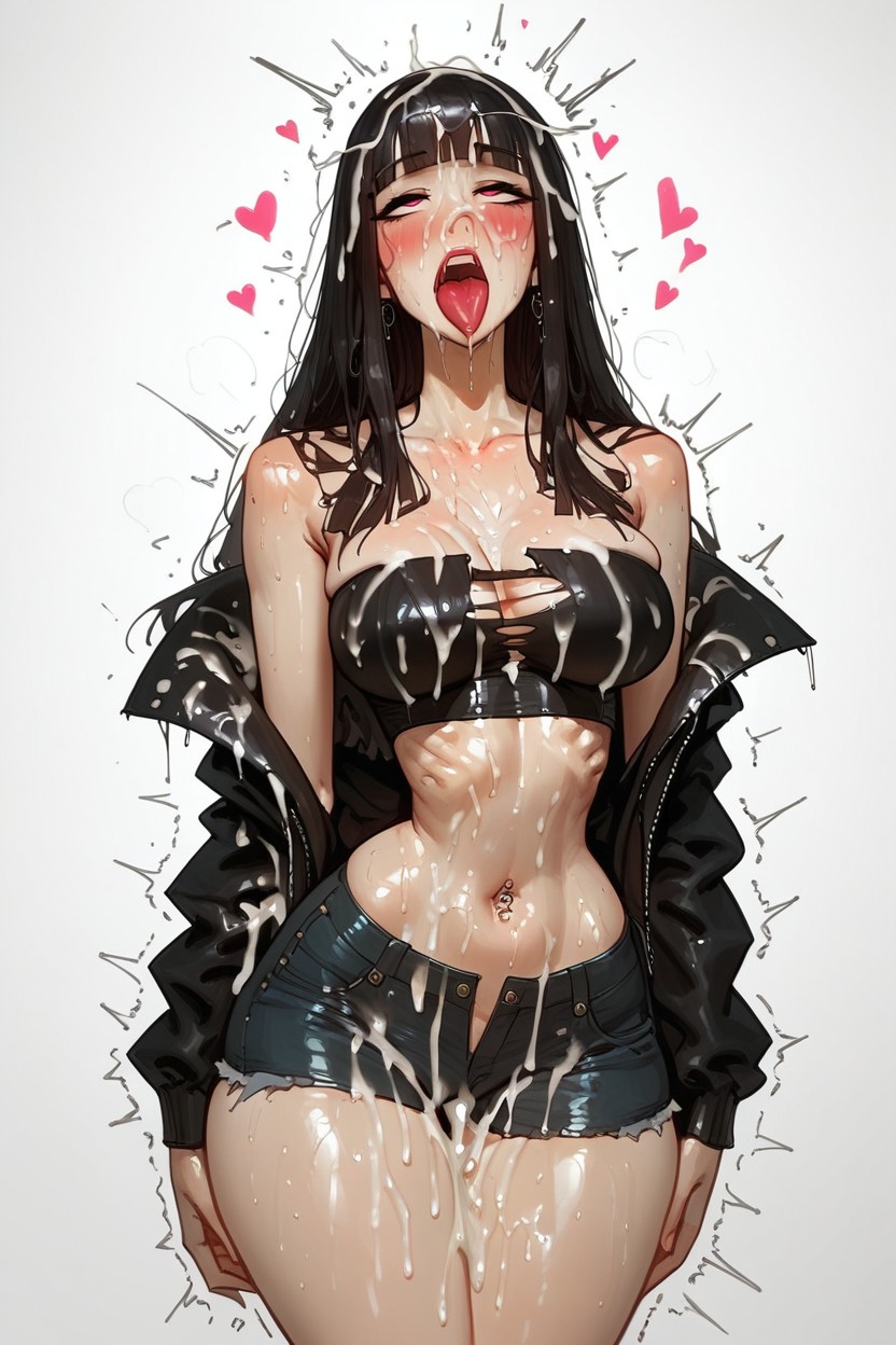 Pin Straight Blunt Bangs, Extreme Snatched Waist, Messy Cum Hentai AI Porn