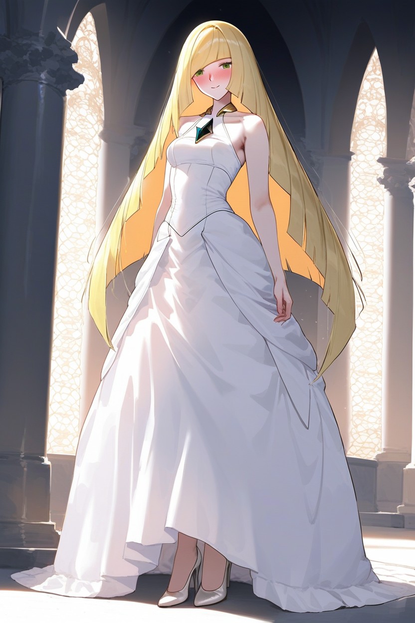 Cutest Sweetheart In Universe, Front View, White Dress AI Porn