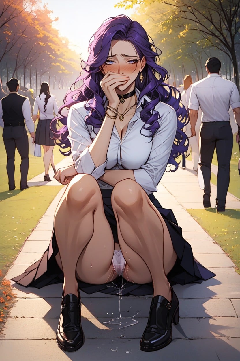Skirt, Shy, Park AI Porn