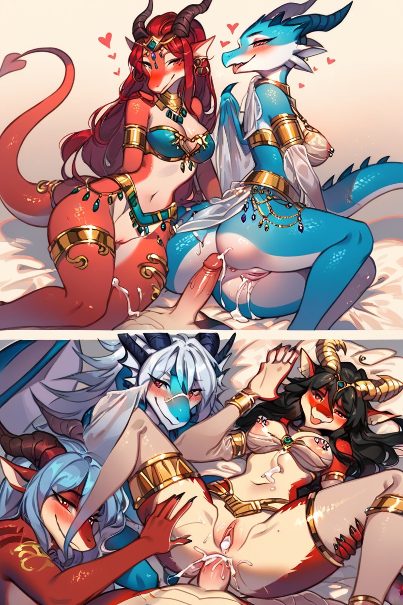 Horny, Heart Eyes, All The Dragon Are Female Women Furry AI Porn