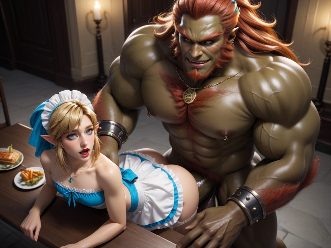 Many People Around, Moaning From Pleasure Face, Gigantic Balls Hentai AI Porn