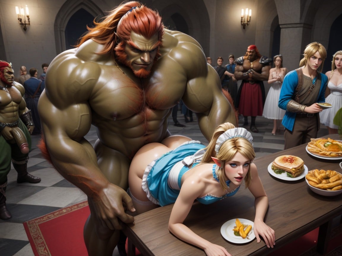 Male Body Crossdresser, Blonde, Bottomless Hentai AI Porn