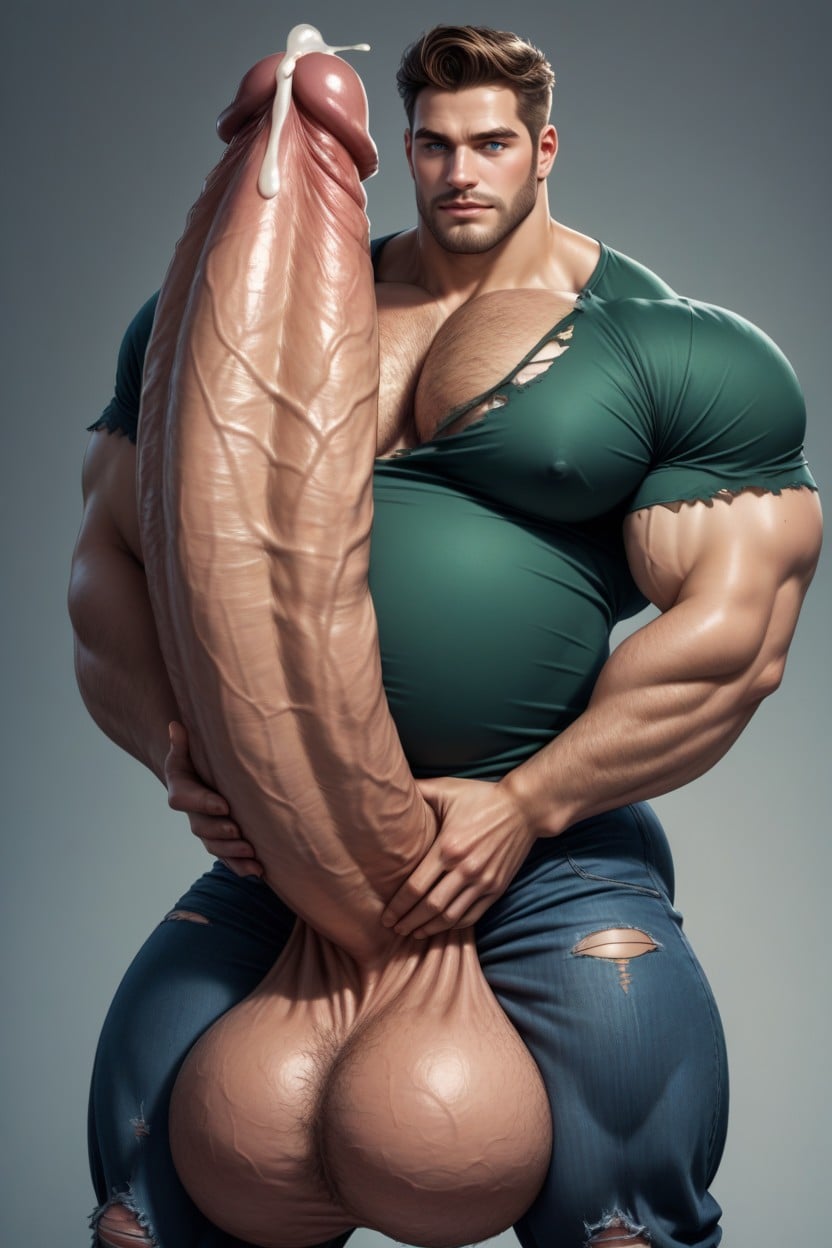 Gay Sex, Hyper Pec Squeeze, Rolled Up Sleeves AI Gay Porn