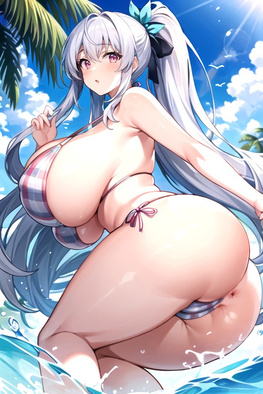 Lively Resort Vibe, Breats Fills Out Entire Room, Pink Eyes Hentai AI Porn