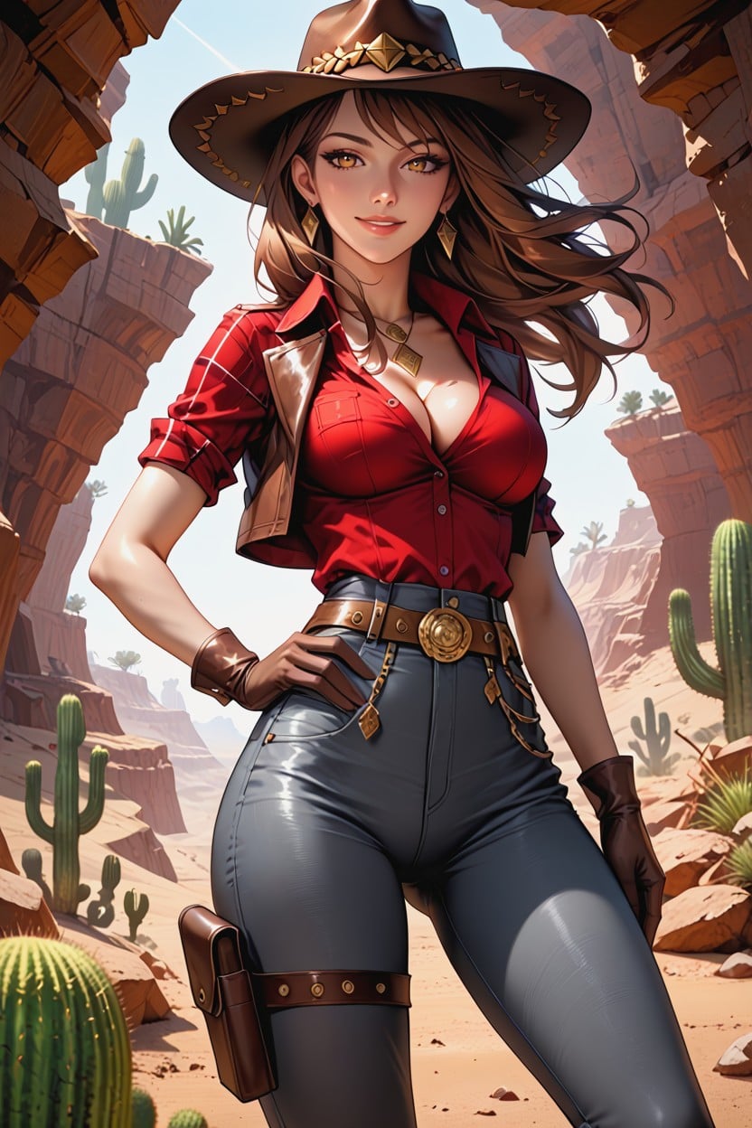Sexy Korean Lady, Hot Sunny Day, Tall Canyon Hentai AI Porn