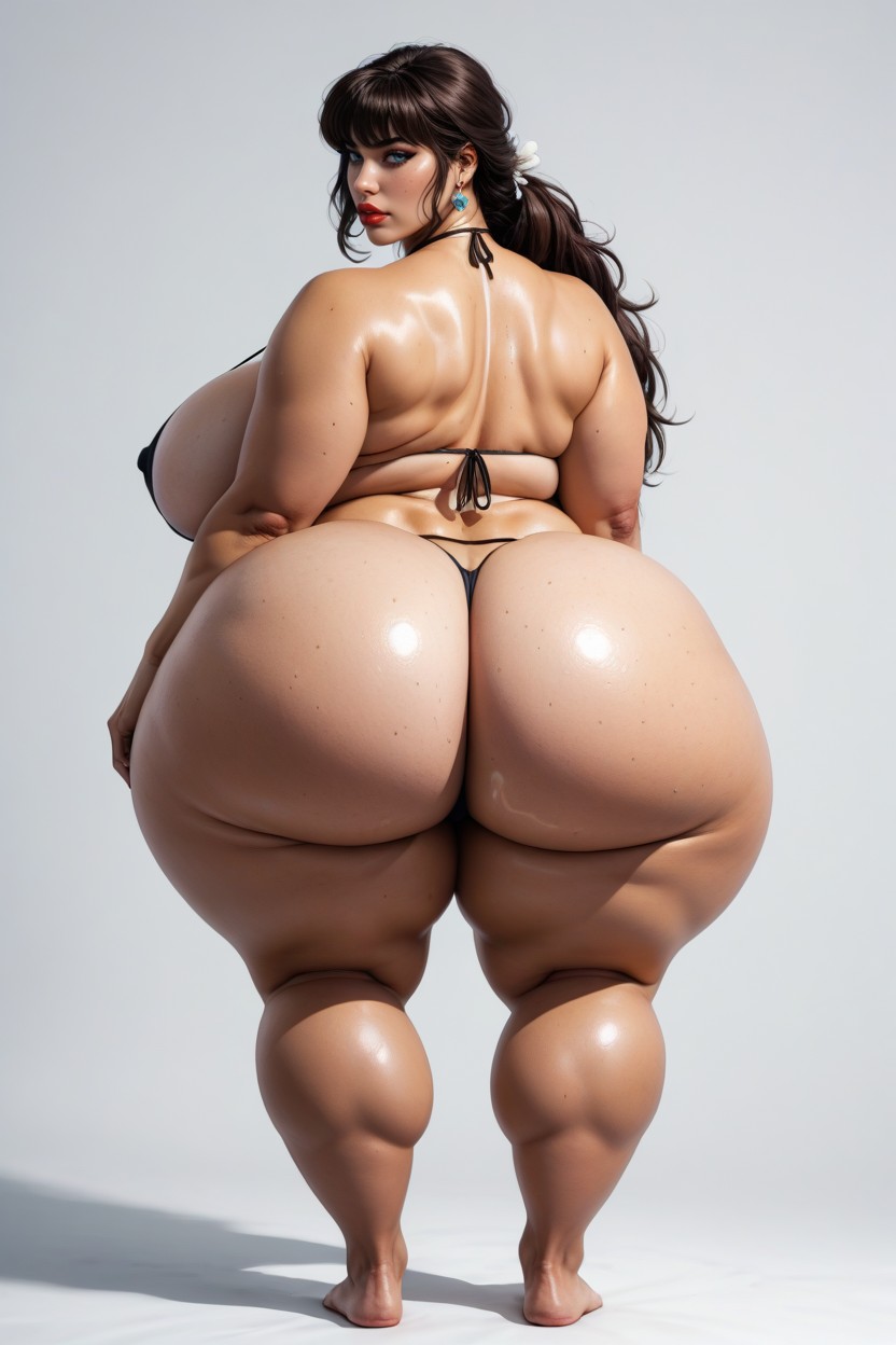 Very Wide Hips, Voluptuous Body, Full Body BBW AI Porn