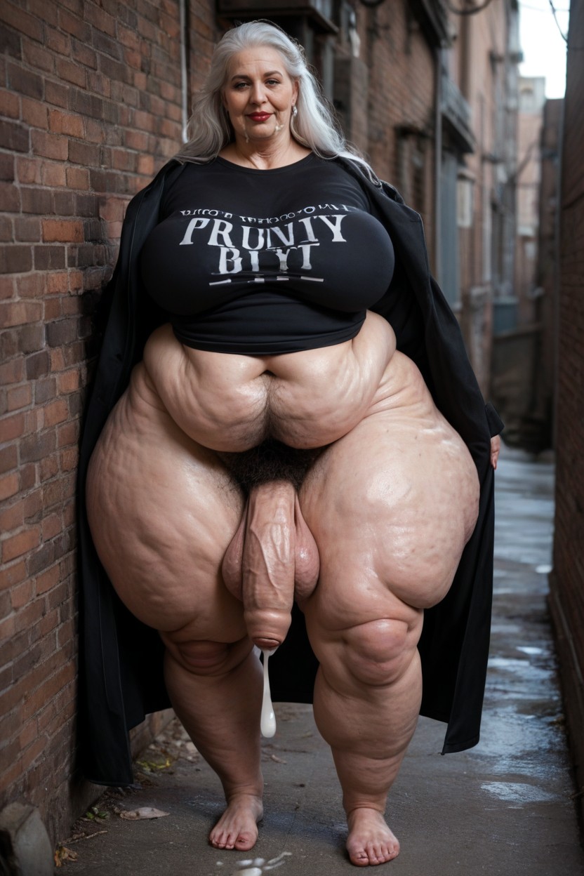 Flashing Cock, Hyper Obese Body, Gigantic Saggy Breast AI Porn