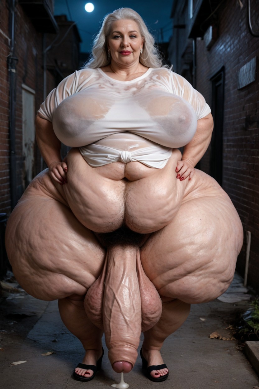 Hyper Length Legs Hyper Testicals, Hyper Wide Hips Impossibly Large Body, Extremely Large Ass AI Porn