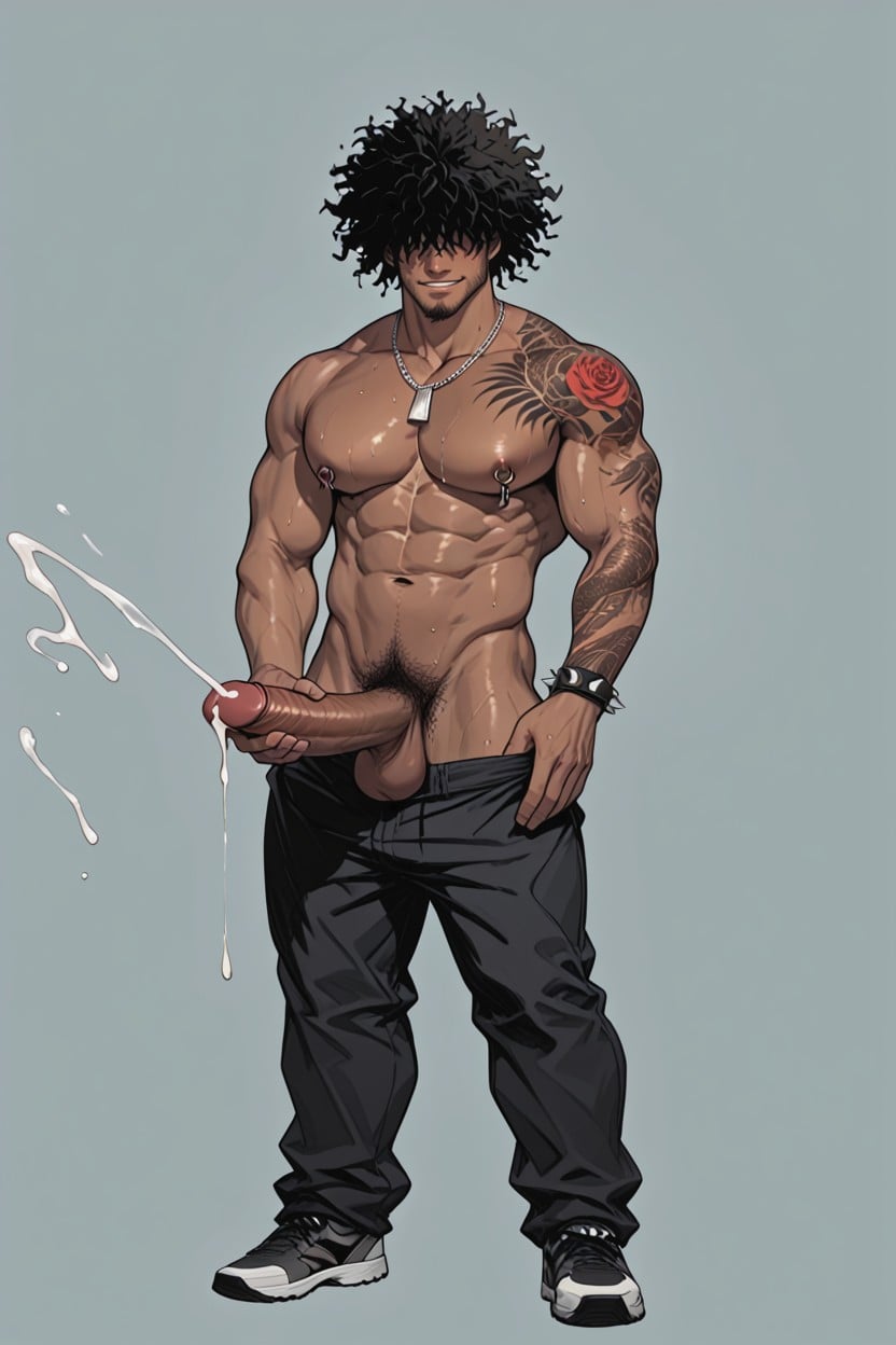 Cumshot, Massive Boner, Hair Covering Eyes ゲイAIポルノ