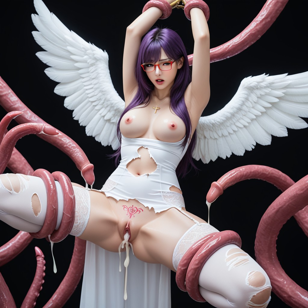 Tentacles Coiling Around Body, Pink Nipples, Restrained Arms Porno IA Asiatique