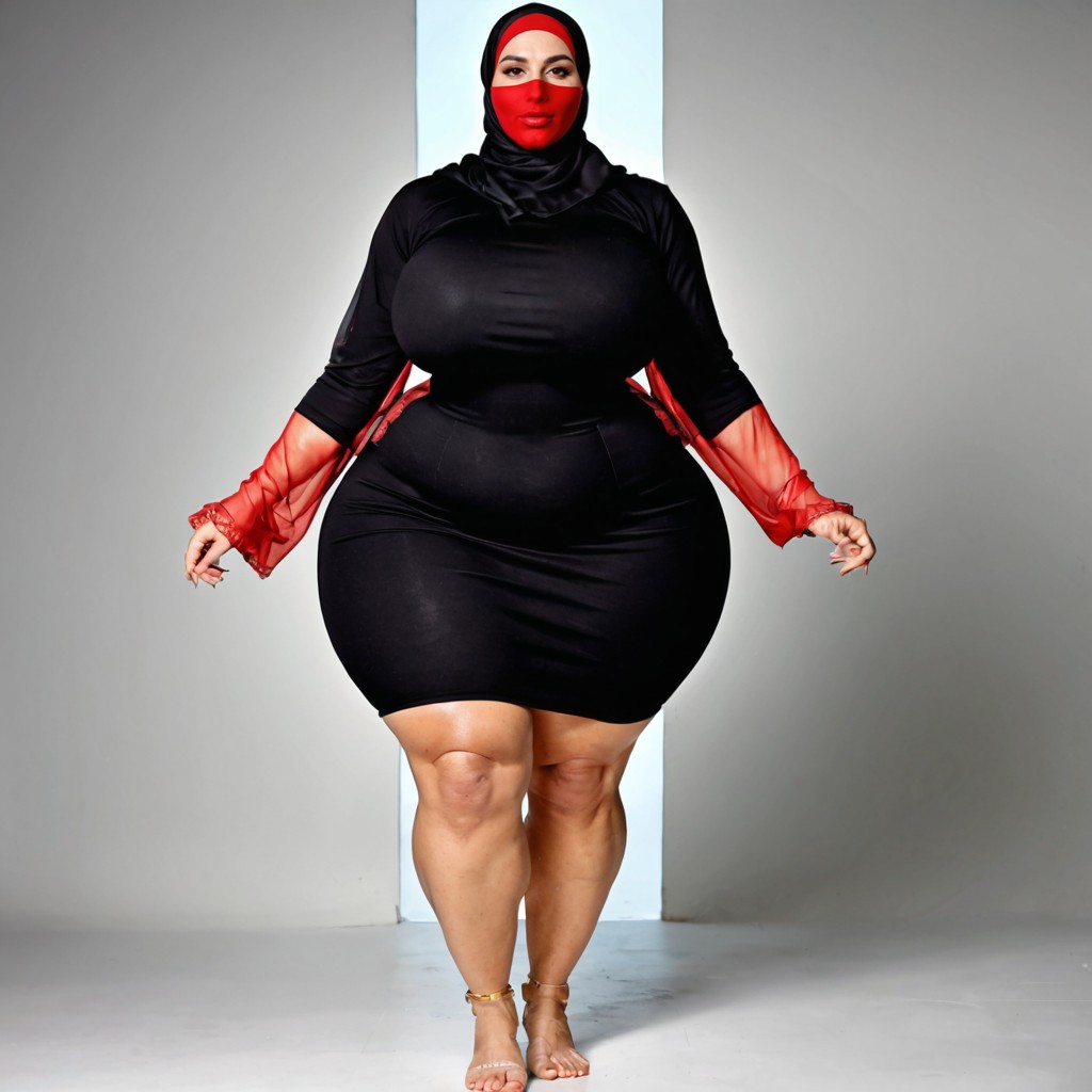 And Very Curvy Meaty Face, Dark Clothes, Hip Expansion AI Porn