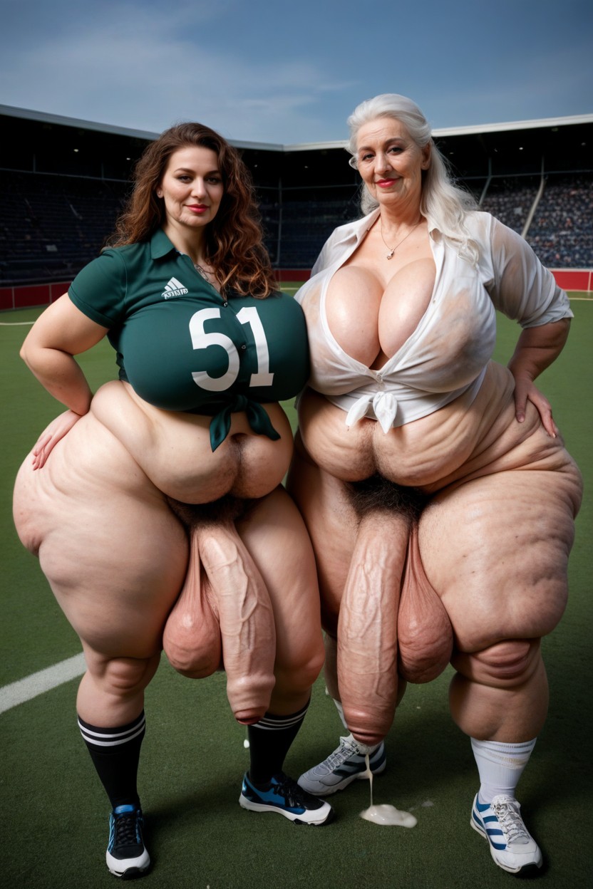 Hyper Wide Hips Impossibly Large Body, Flashing Cock, Impossibly Huge Ass AI Porn