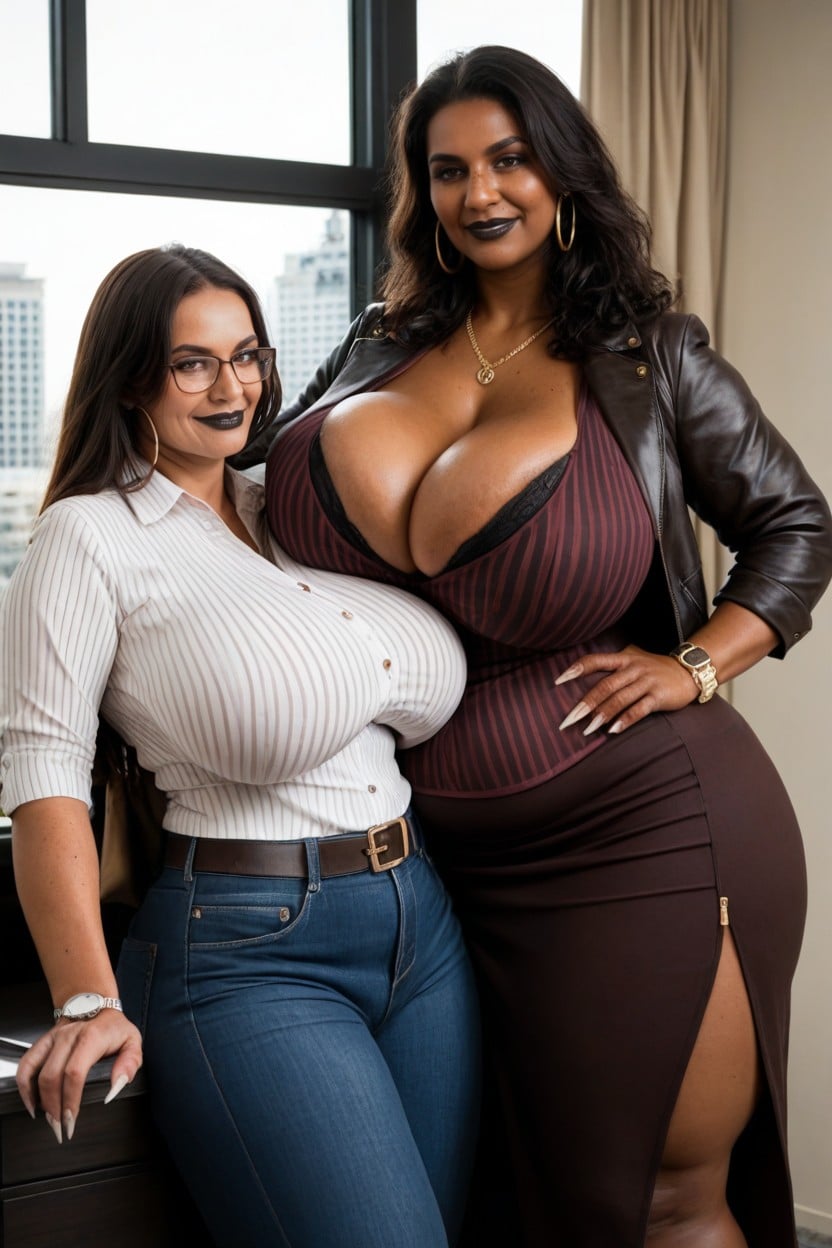 Large Ass, Secretary Glasses, Smirk Shemale AI Porn