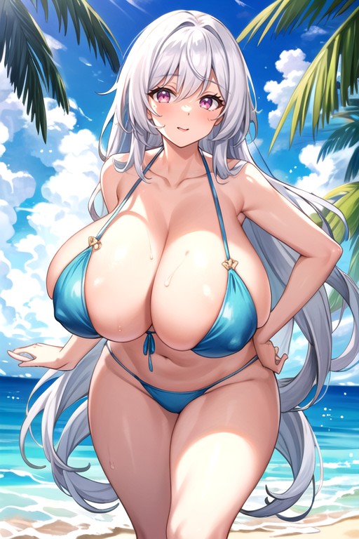 Standing, Breasts Bigger Than Torso, Sunbeds Hentai AI Porn