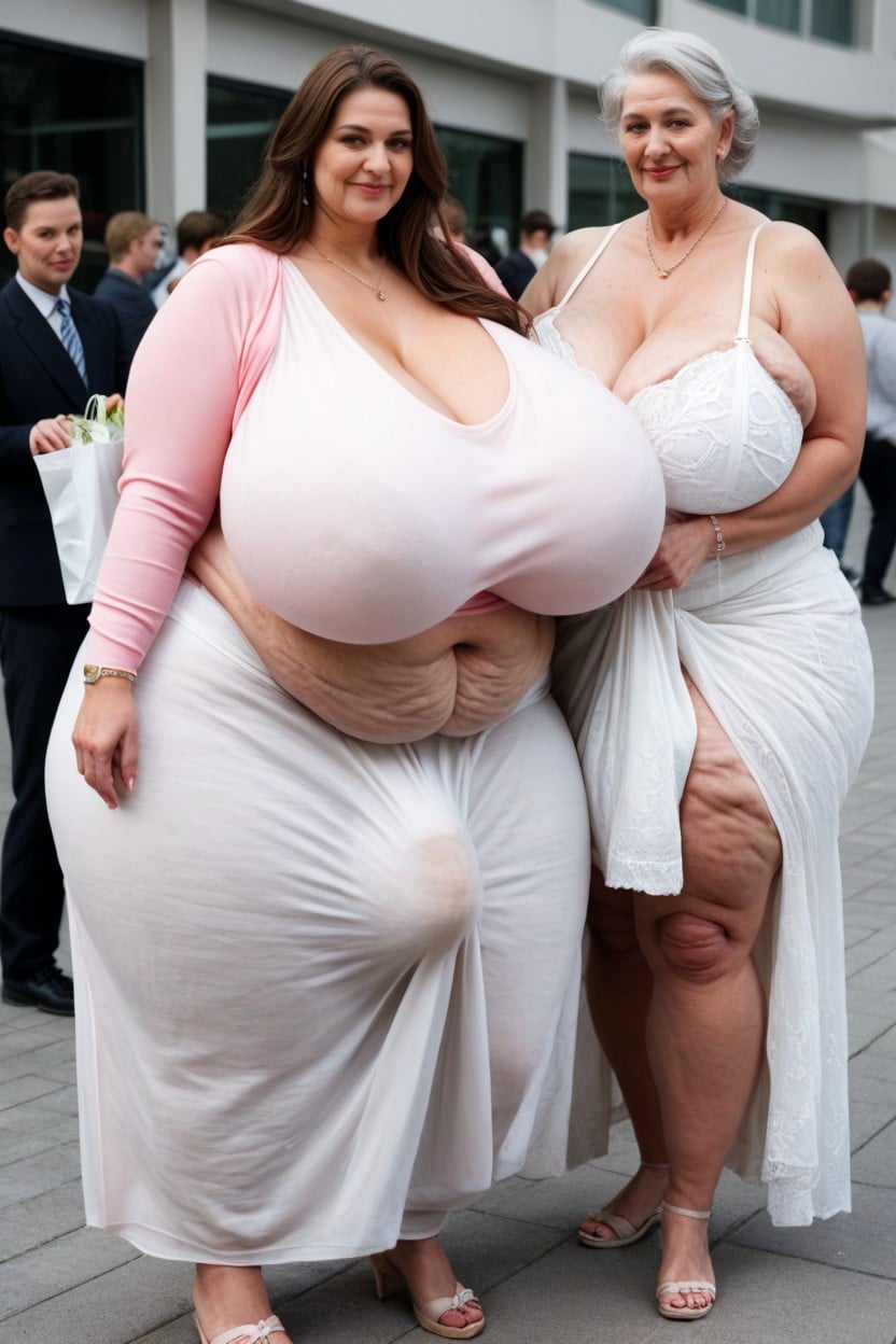 Obese Belly, Long Brown Hair, Thick Thighs AI Porn