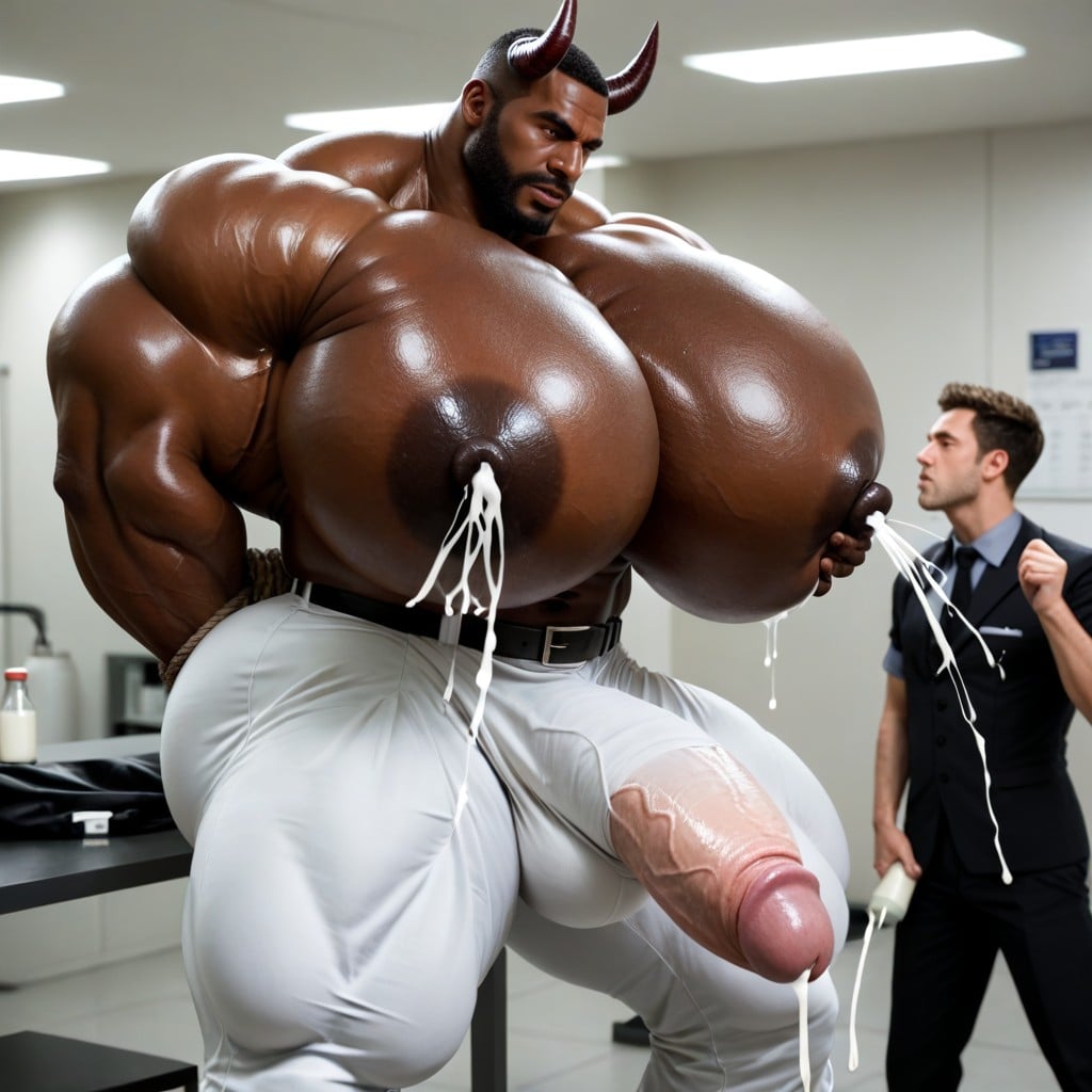 Big Nipples, Mouth Agape, Extrêmement Lourd En Bas Porno IA Gay