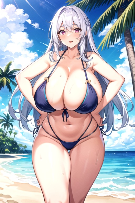 Bottomless, Thick Lines, Beachwear Hentai AI Porn