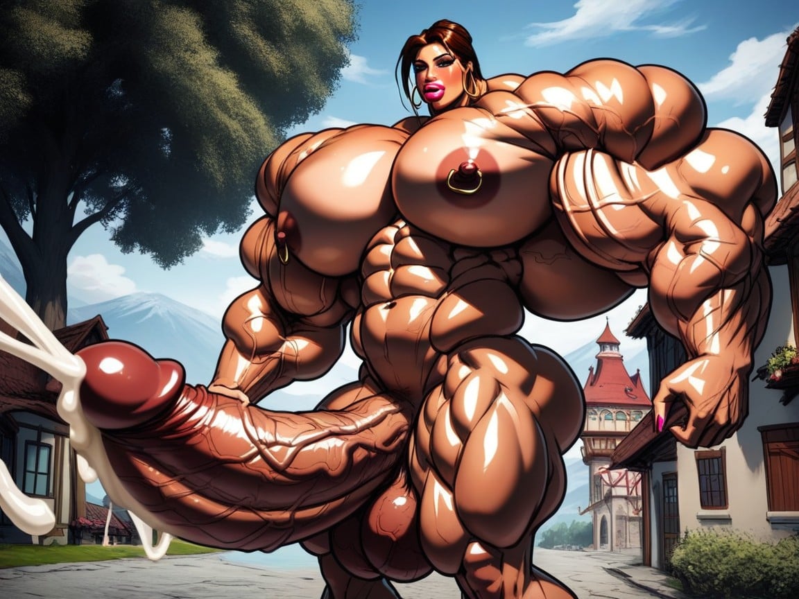 Most Beautiful Face, Futa Swolen Veins On All Body, Wide Hips Shemale AI Porn