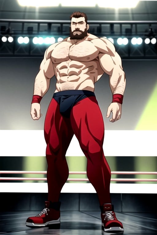 Hairy Chest, Broad Shoulders, Bodybuilder AI Gay Porn