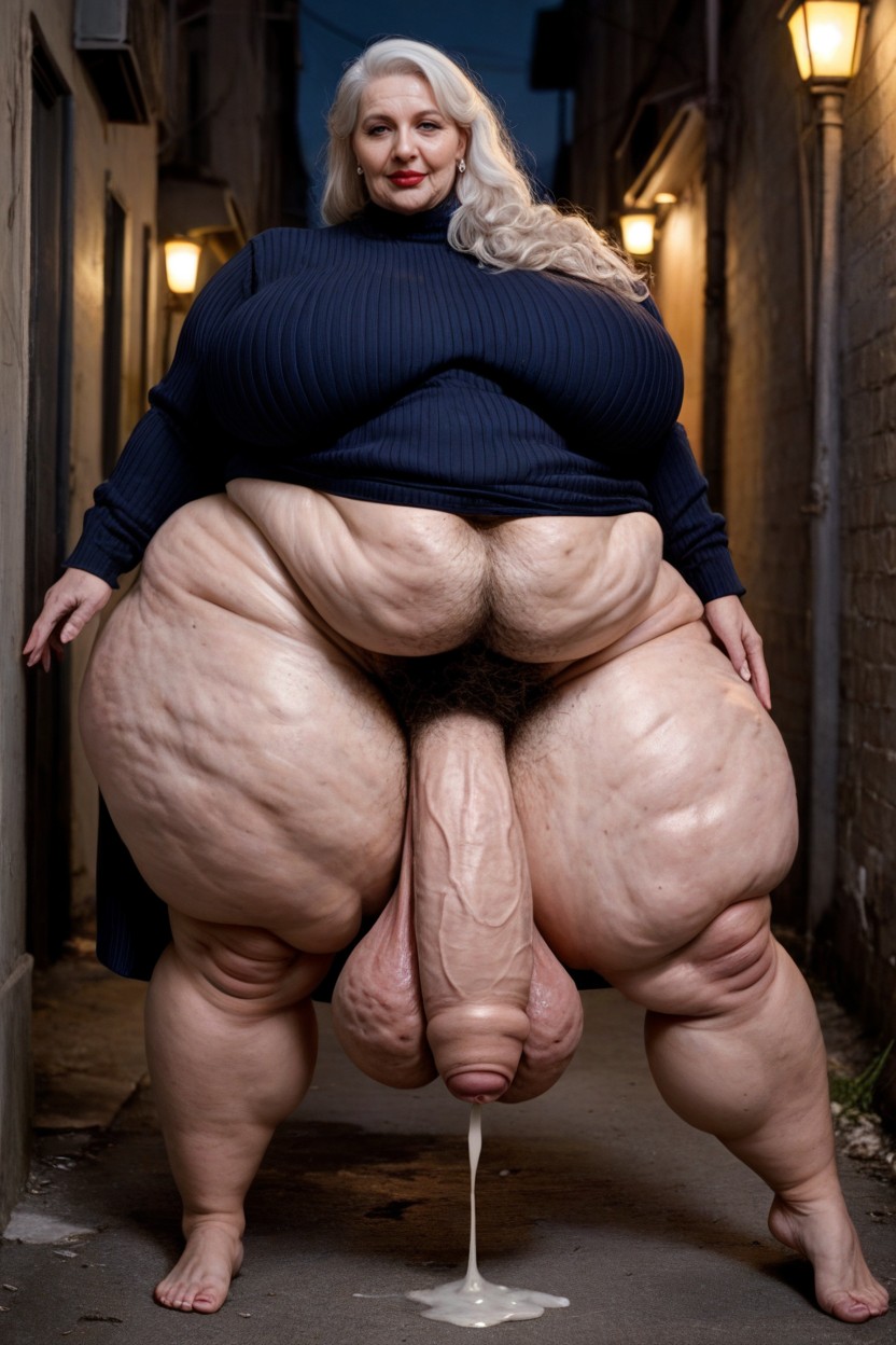 Cellulite Body Cellulite Legs, Wide View Extremely Large Ass Saggy Parted Breasts, Cellulite Legs AI Porn