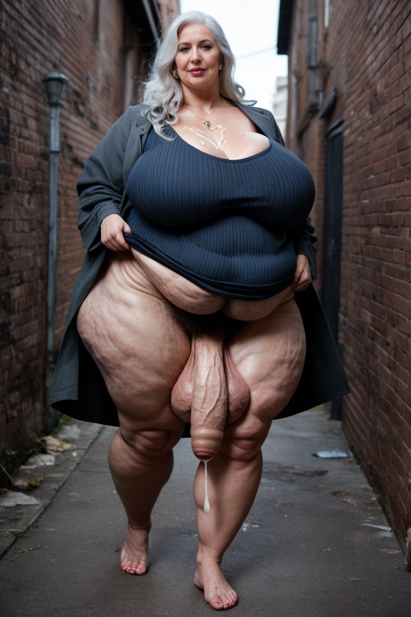 Hyper Obese Body, Hyper Hairy Chest Hair Extremely Massive Long Bulge Through Clothing, Hyper Hairy Arms Massive Ass AI Porn