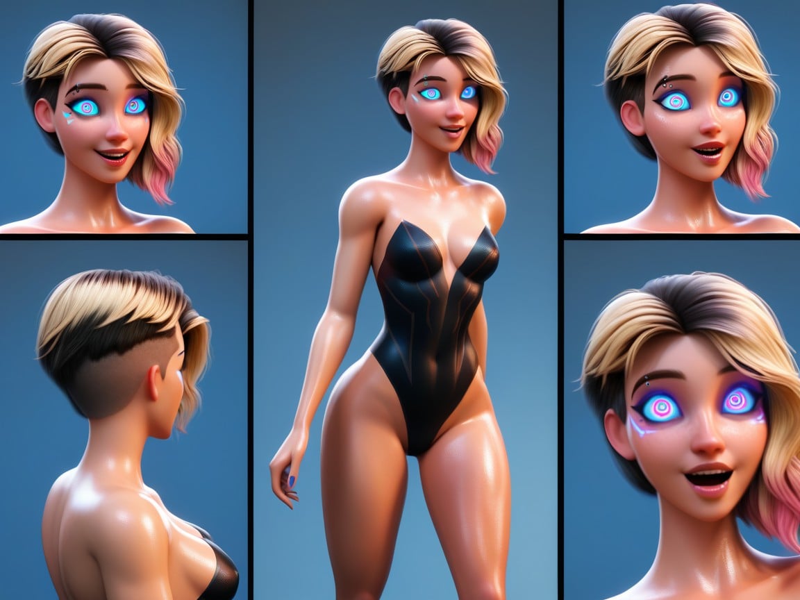 Physically Fit, Her Tits Get Progressively Bigger Each Panel, Sfw Hentai AI Porn