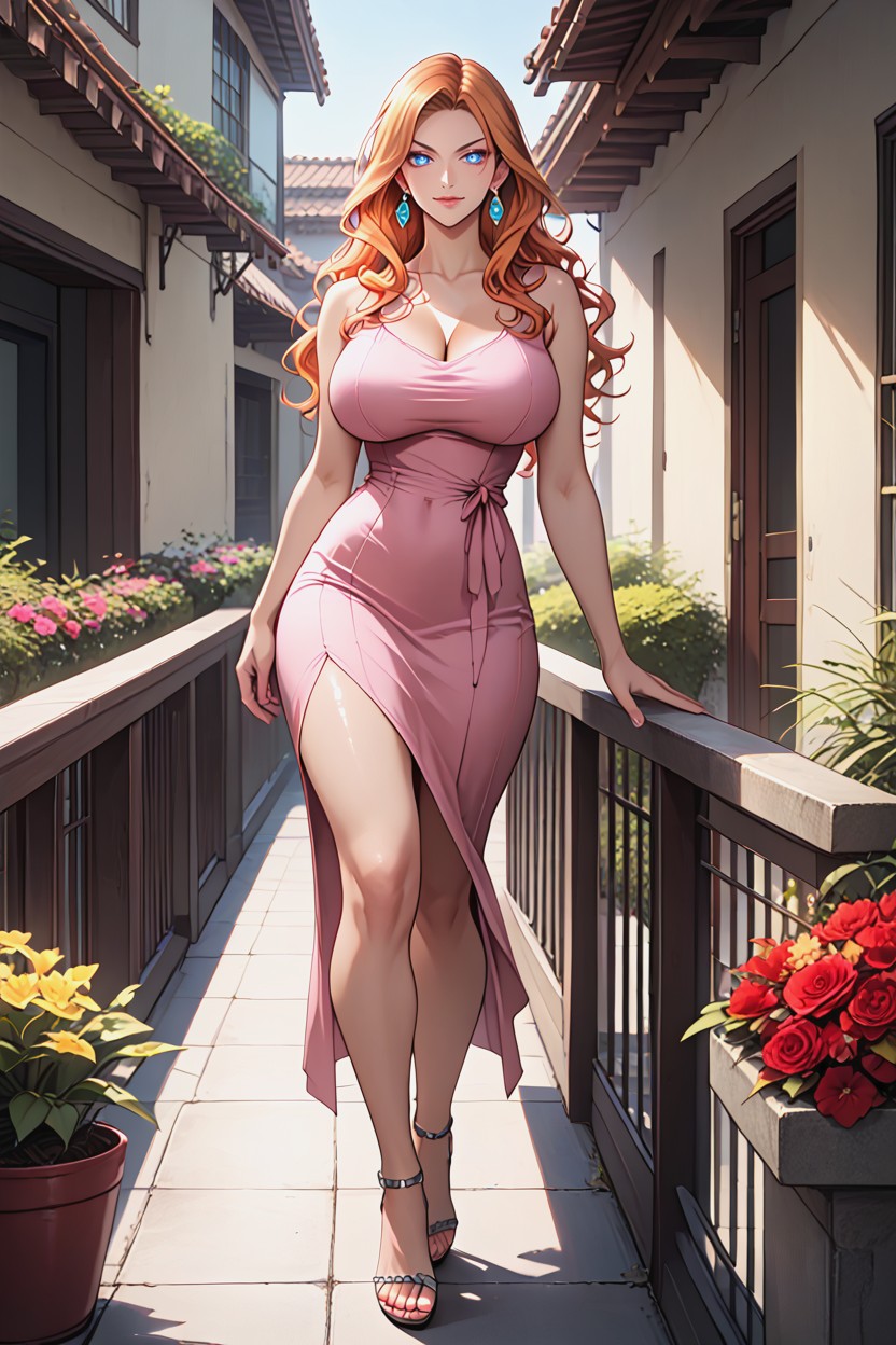 On Balcony, Ultra Resolution, Erotic Body Hentai AI Porn