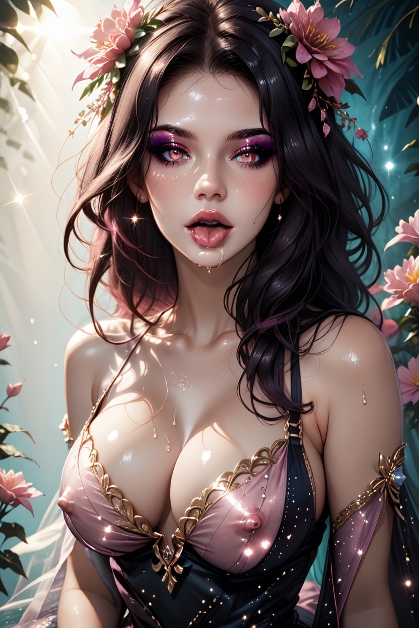 Full Lips, Sparkles, Erect Nipples Hentai AI Porn