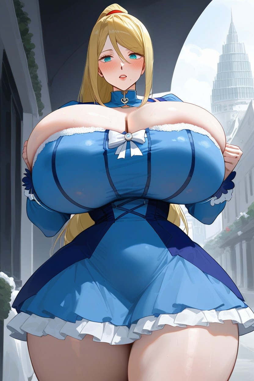Perfect Body, Blonde Hair, Victorian Style Dress AI Porn