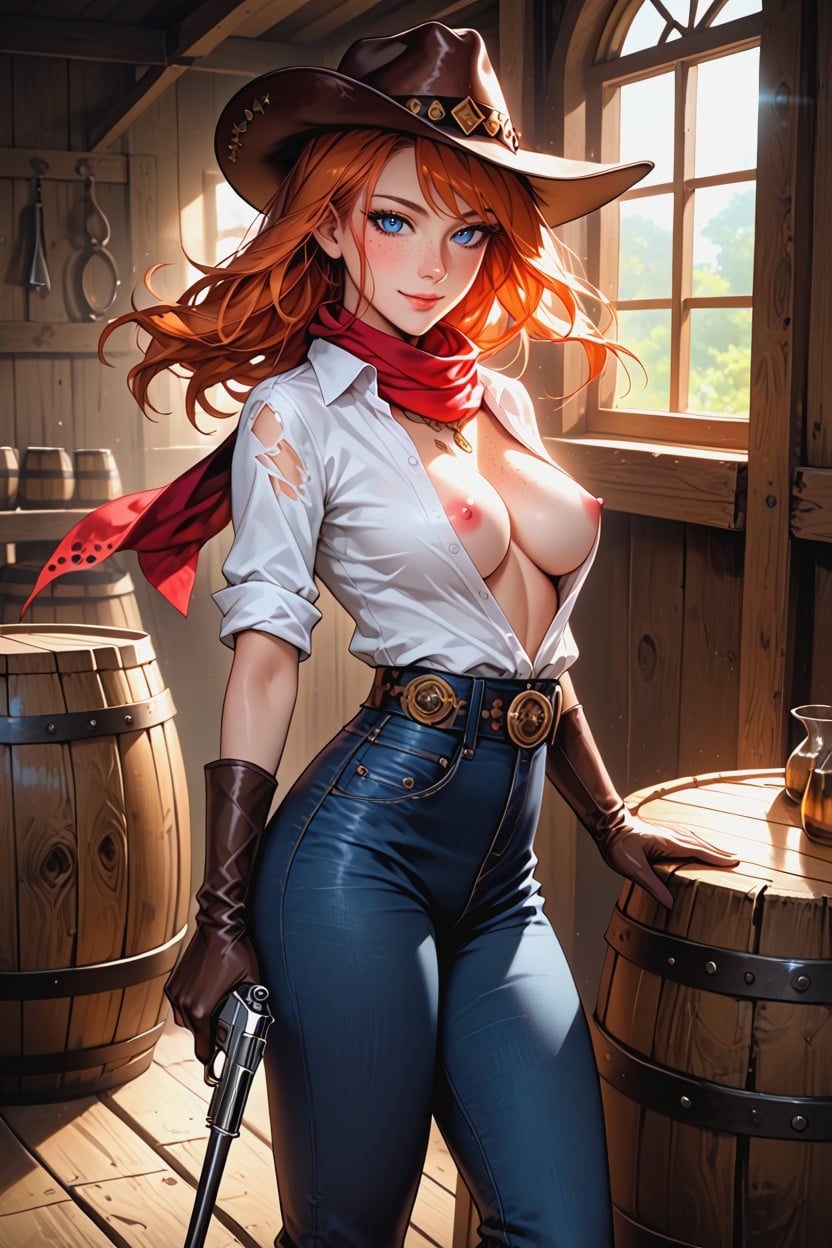 Looking At Viewer, Wooden Cabins, Korean Hentai AI Porn