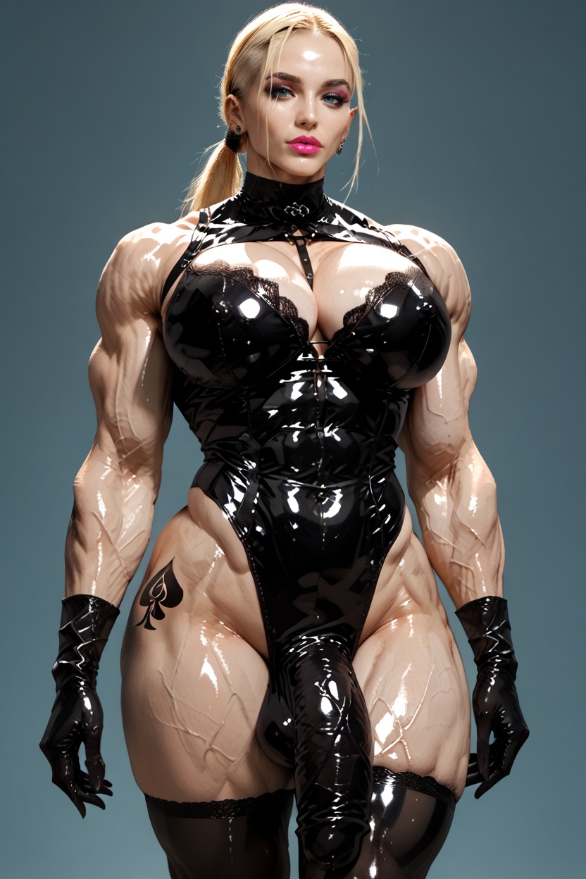 Absurdly Veiny, Muscle Shoulders, Long Cock Shemale AI Porn