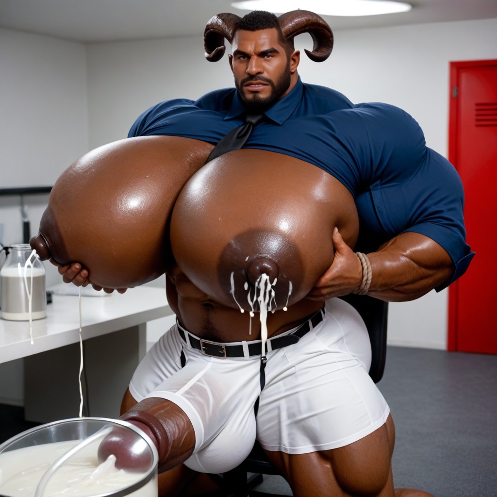 Muscular, Black Skin, Massive Muscles AI Gay Porn