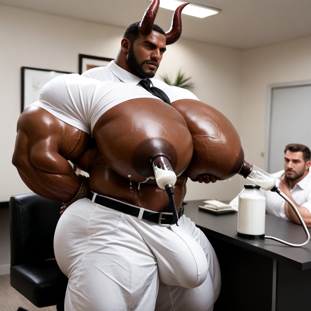 Muscular, Huge Arms, Another Man Grabbing Milk Man's Boobs AI Gay Porn