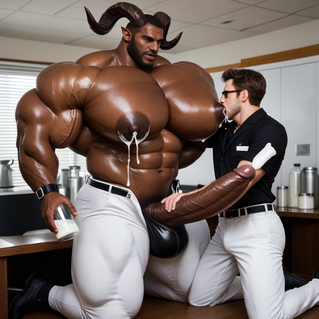 Large Horns, Noche, White Button Up Shirt Porno gay IA