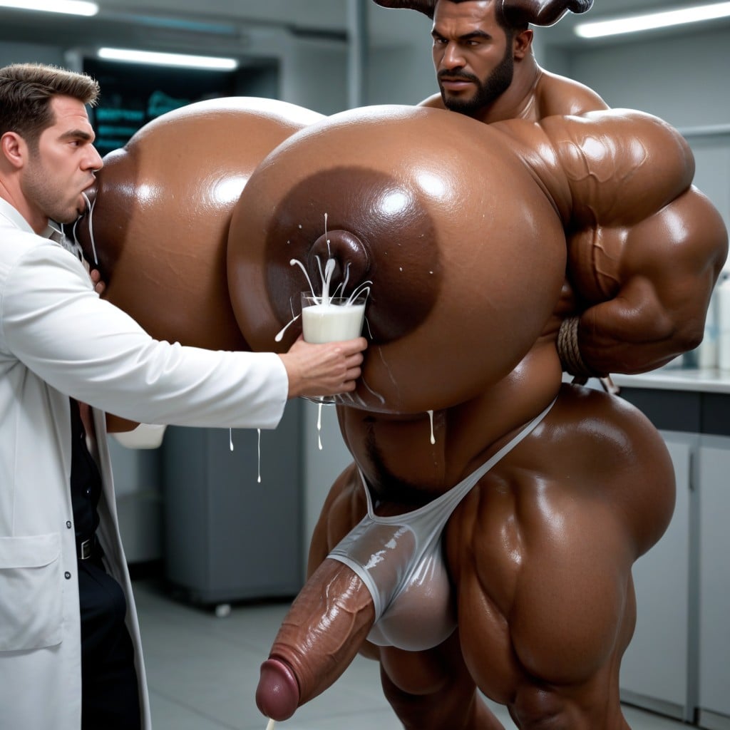 Lactation, Muscles Surdimensionnés, Sucking Nipples Porno IA Gay